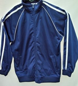 Athletic Works Zip Jacket Men's 38-40 Blue/Wht EUC